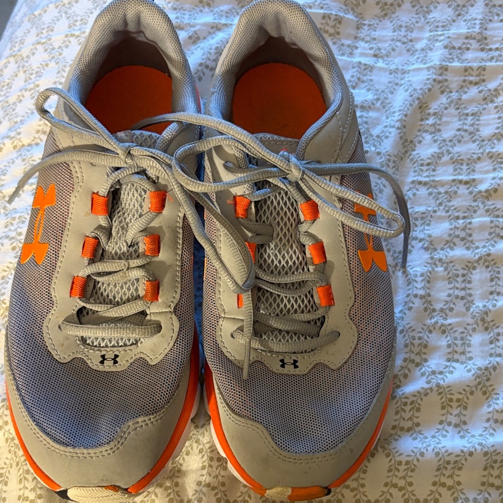 Under Armour Kids' Sneakers in Gray and Orange